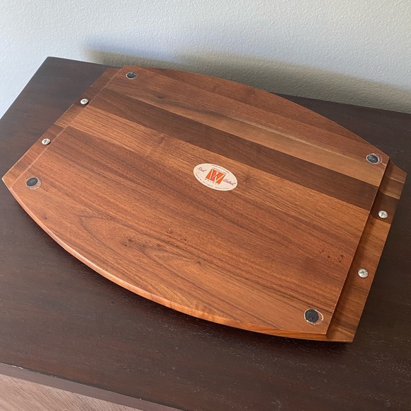Vintage Vermillion Walnut Serving Tray Wine Cheese Charcuterie Board - Picture 3 of 4